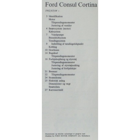 Ford Consul Cortina. 1962/63/64-.