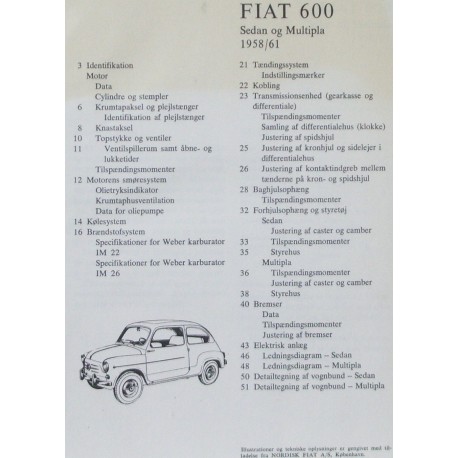 Fiat 600 Sedan og Multipla. 1958/61.